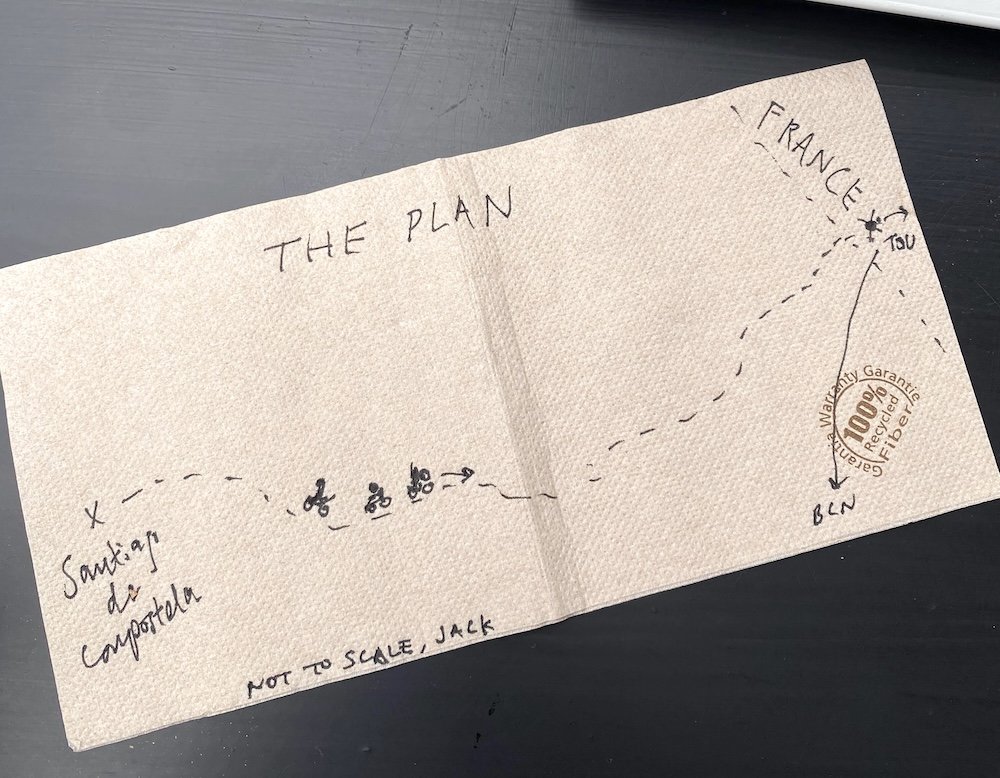 Our extensive “plan” developed at a cafe in Santiago